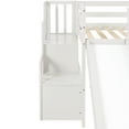 thumbnail image 7 of Twin Low Loft Bed with Slide and Storage Staircases, Solid Wood Loft Bed Frame with Underbed Storage Area and Full-Length Safety Guardrails for Boys Girls Bedroom, No Box Spring Needed, White, 7 of 7