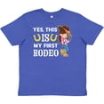 thumbnail image 3 of Inktastic Yes, this IS my First Rodeo- cowgirl in hat and boots Youth T-Shirt, 3 of 5