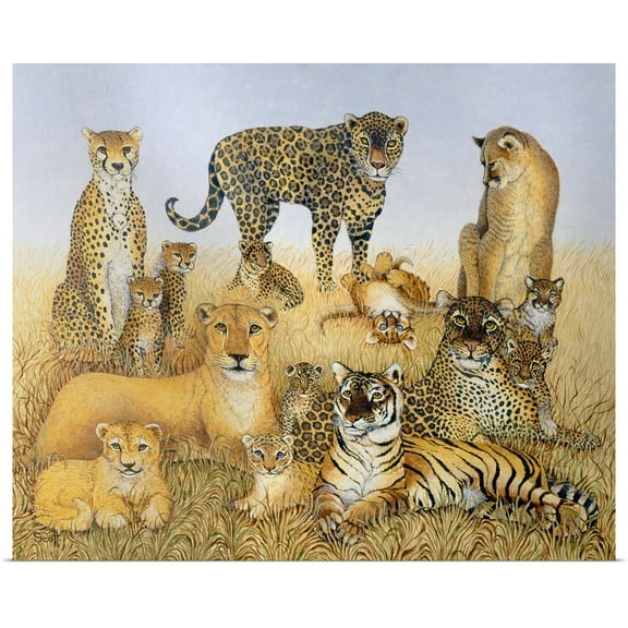 Great BIG Canvas | Rolled Pat Scott Poster Print entitled The Big Cats