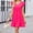Hot Pink, variant on Summer Temperament Gentle V-neck Sleeve Solid Color Comfortable Fashion Dress Short Dress