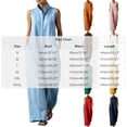 thumbnail image 3 of Hvogkswy Linen Jumpsuits for Women Solid Lapel Snap Front Sleeveless Jumpsuit with Pockets Comfy Loose Breathable Summer Vacation Casual Wide Leg Romper, 3 of 7