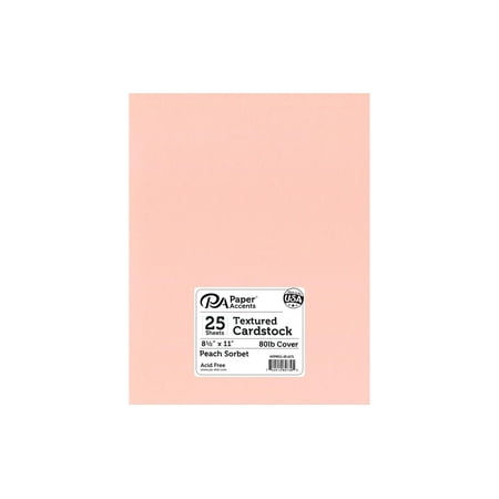 Paper Accents Cardstock 8.5"x 11" Textured 80lb Peach Sorbet 25pc