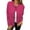 Hot Pink, variant on Womens Button Up Cardigans Long Sleeve Dressy Casual Sweater Crew Neck Office Knit Jacket Outerwear Blue, S
