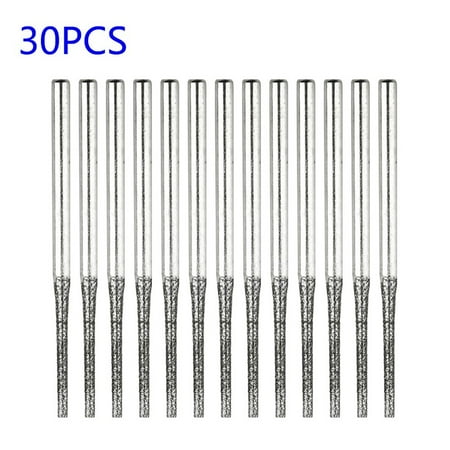 

BAMILL 30Pcs 1.2mm Diamond Core Drill Bit Jade Drilling Shank Diameter 3/32