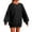 A-Black, variant on Fall Winter Warm Fleece Trendy Sweatshirts Women's Zip Pullover Fuzzy Fleece Round Neck Sweatshirt Long Sleeve Tops With Pockets