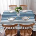 thumbnail image 3 of Blue Ombre Stripe Table Cloth Waterproof Tablecloths, Farmhouse Striped Gradient Tablecloth Dining Table Cover for Kitchen Party Tabletop Outdoor, Rectangle Tablecloth 52x70 Inch, 3 of 9