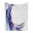 thumbnail image 1 of Abstract Soft Flannel Fleece Throw Blanket, Cool Wave Like Ombre Design Vibrant Color Dots Artwork, Cozy Plush for Indoor and Outdoor Use, 50" x 70", Purple Blue and White, by Ambesonne, 1 of 6