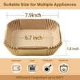 thumbnail image 6 of M Buder 100 PCS 6.3-inch Square Air Fryer Liners, Non-stick, Oil-proof, Waterproof Parchment Paper, 6 of 7