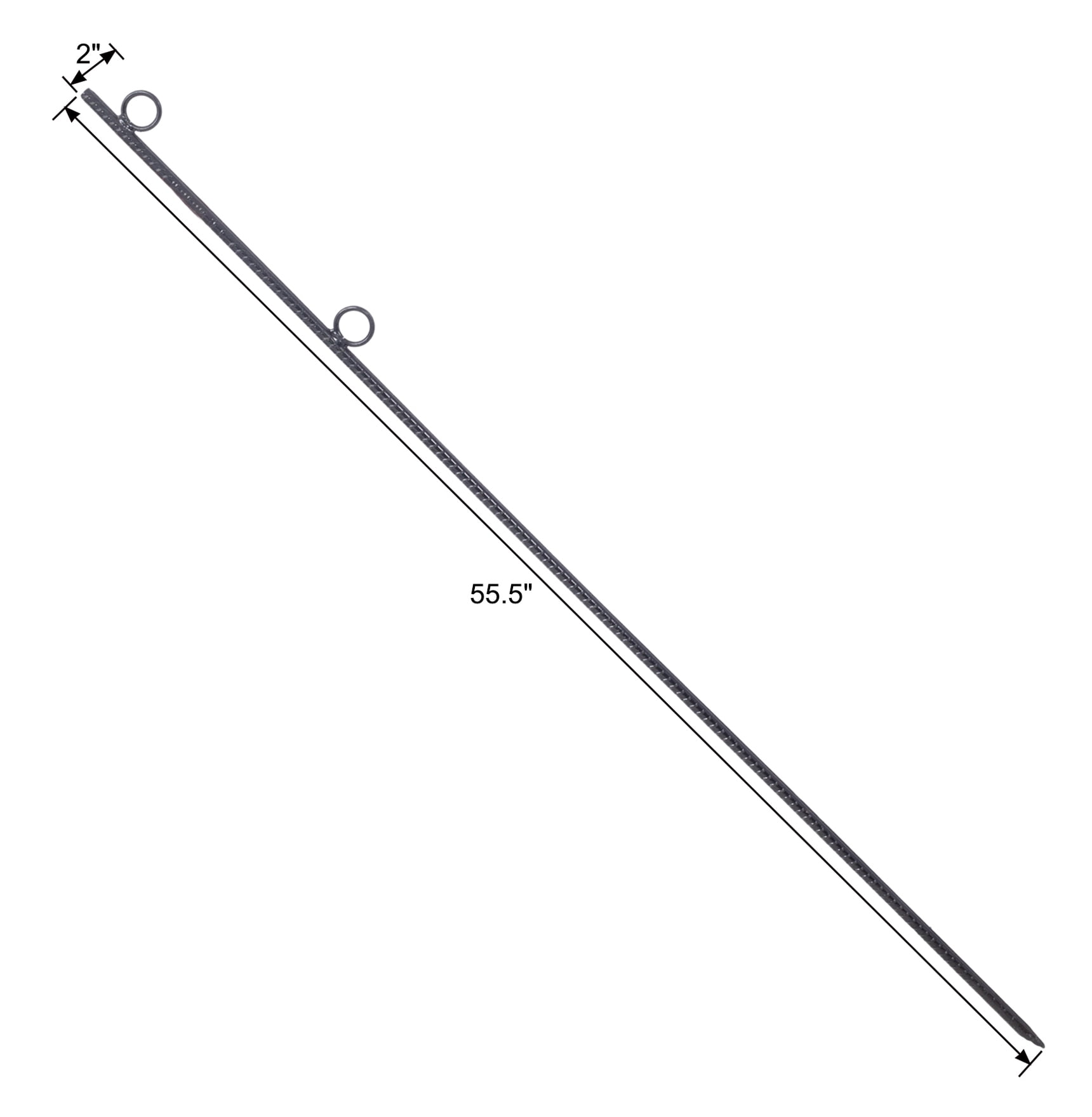 Tent Stakes with Loop 4pcs, 5/8x55.5 Inch Steel Canopy Stakes, Heavy Duty Ground Stakes for Campsites, Canopies, Garden Support