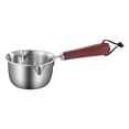thumbnail image 2 of Home Butter Warmer Small Saucepan with Wooden Handle Durable Small Milk Pan Mini 500ml, 2 of 9