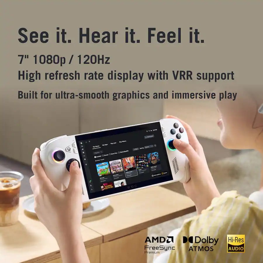 ASUS ROG Xbox Ally 7" FHD Gaming Handheld Console, 120Hz IPS LED Touch Screen, AMD Ryzen Z2 A Processor, 16GB with 1TB SSD, Windows 11, with 5ave 3-in-1 Kit