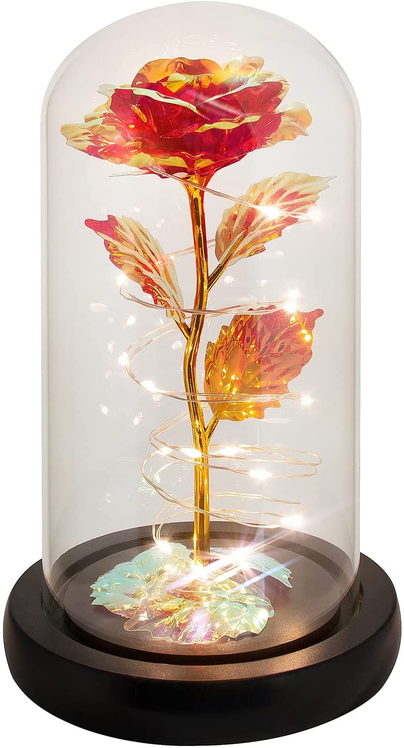 LED Galaxy Rose Flower Valentine's Day Gift Romantic 2020 Crystal Rose R6J5 