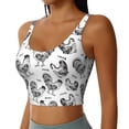 thumbnail image 2 of Fotbe Retro Rooster Sujetador Deportivo Largo sin Aros para Mujer con Almohadillas y Soporte Medio, Transpirable y Absorbente, Camiseta Tipo Chaleco o Tank Top-Large, 2 of 8