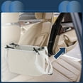 thumbnail image 2 of Unique Bargains Car Trash Can Hanging Car Front Rear Seats Faux Leather Trash Bin White 1 Pcs, 2 of 6