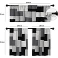 thumbnail image 2 of Kitchen Curtains and Valances Set 3 Piece Curtains 36 Inch Length Black Grey Geometric Modern Abstract Art Window Treatment Tiers for Bathroom, Abstract Small Cafe Curtains for Living Room, 2 of 5
