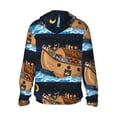thumbnail image 2 of Goofa Ocean Scene with Noah's Ark Printed Women's UPF 50+ Sun Protection Hoodie Jacket Lightweight Long Sleeve Sun Shirt for Women with Pocket Hiking Outdoor-, 2 of 9