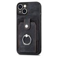thumbnail image 2 of For Iphone 14 Pro Retro Skin-Feel Ring Card Wallet Phone Case(Black),iPhone 15, 2 of 7