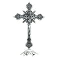 thumbnail image 4 of Crucifijo de pie,Crucifijo de pie católico para altar,estatua del hogar,Crucifijo pequeño de metal con soporte para mesa,Figuras coleccionables de decoración del hogar con cruz de, 4 of 9