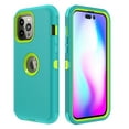 thumbnail image 5 of Xhy iPhone 14 Pro Case with Screen and Lens Protector Military Grade Heavy Duty Protection 3 in 1 Shockproof Armor Rugged Durable Detachable for iPhone 14 Pro 6.1 inch 2022 Phone - Green+Yellow, 5 of 6