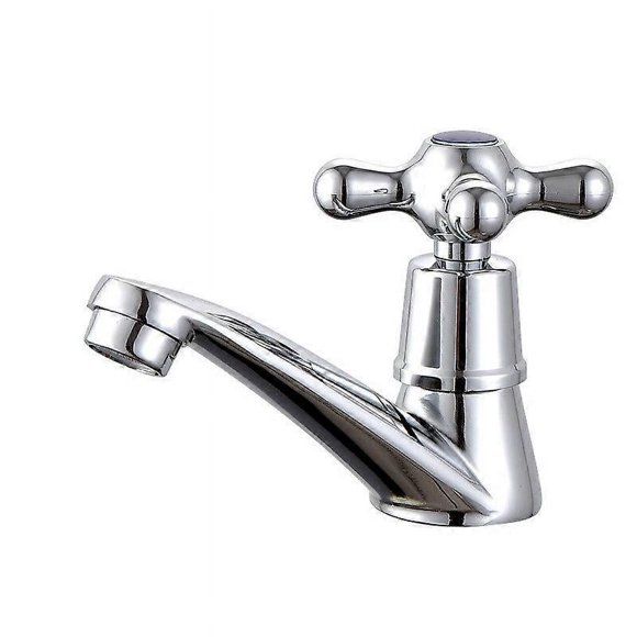 Single Cold Water Tap Water Tap, Chrome Single Cold Tap Basin Water Tap, for Home Bathroom Toilet Sink Basin Kitchen,With Filter