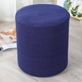 thumbnail image 2 of Pouf Cover with Elastic Textured Bottom Checked Machine Washable Fabric - Green, 2 of 8