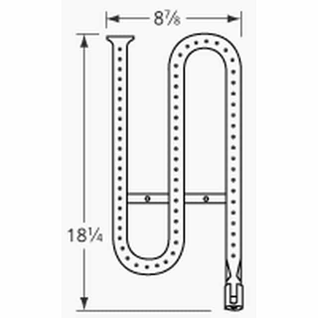 Curved Stainless Steel Burner (Left) for Ducane Grills