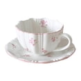 thumbnail image 2 of Taza de té y platillo, taza de café, única, elegante, versátil, juego de tazas de té de , cerámica para el hogar, cumpleaños, cafetería,, 2 of 8