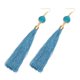thumbnail image 1 of Pendientes colgantes de borla larga con de resina multicolor, joyería para mujer, hilo con flecos, gota de 12 cm azul claro Zulema Pendientes de borla, 1 of 8