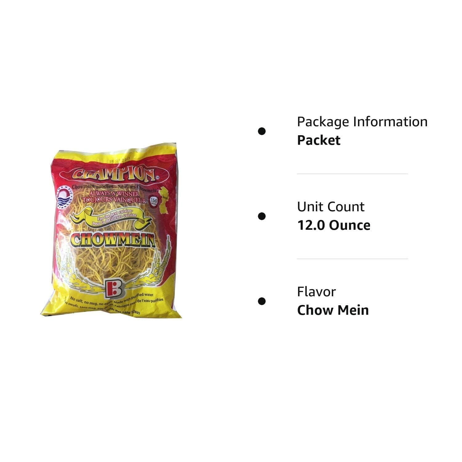 Champion Chow Mein Noodles 12 oz - Vermicelli Noodles