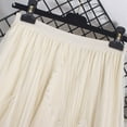 thumbnail image 4 of Tfken Summer Women Skirts Solid Color Elastic Waist Tulle Long Handkerchief Skirts Trendy Casual Female Comfortable Clothes Beige, 4 of 5