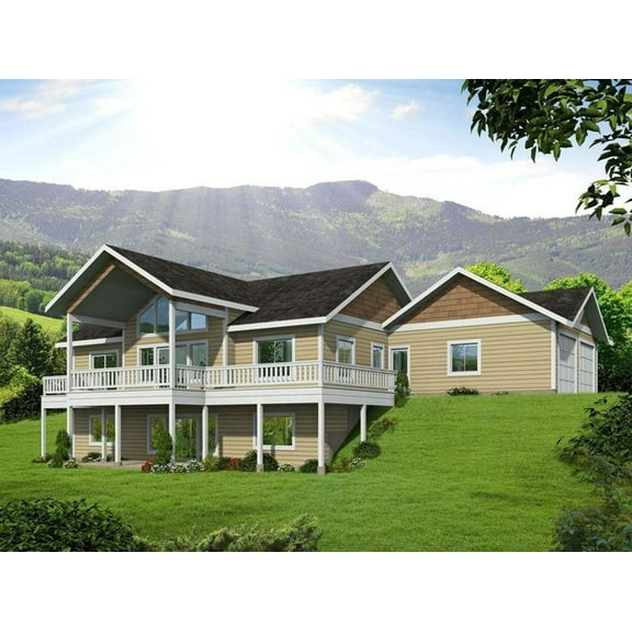 001-3632: Northwest Mountain 4 Bed, 3 Bath Luxury Home Plan, 3000 Sq Ft: Full Blueprints with License to Build by Home Plan Marketplace - Lesuto