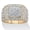 Yellow Gold-Plated Brass, variant on 1/10 Cttw Men's Round Diamond 18k Gold-Plated Silver Grid Ring