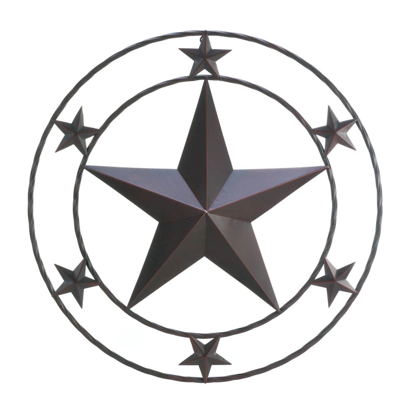 Texas Star Wall Plaque Metal Chocolate Color 25 inches Painted WOW