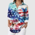 thumbnail image 2 of Leey-World 4th Of July Button Down Shirts for Women USA Flag 4th of July Christian Faith T-Shirt(Sky Blue,3XL), 2 of 5