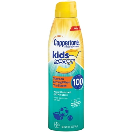 (3 pack) Coppertone Kids Sport Sunscreen Water Resistant Spray SPF 100, 5.5
