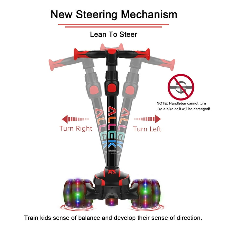 Allek 2 in 1 Kick Scooter D01 with Removable Seat and Thick Wide