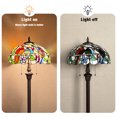 thumbnail image 6 of Tiffany Floor Lamp Mission Style Blue Stained Glass Floor Light for Reading Antique 16" Double Light Standing Lamp for Living Room Bedroom Home Office, 6 of 7