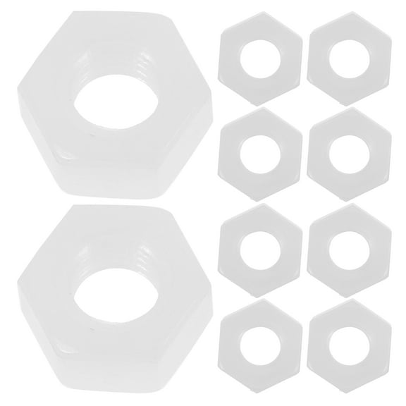 Nylon Screw Cap for Repairing Projects White Hexagonal Fastening Nut Size 30pcs