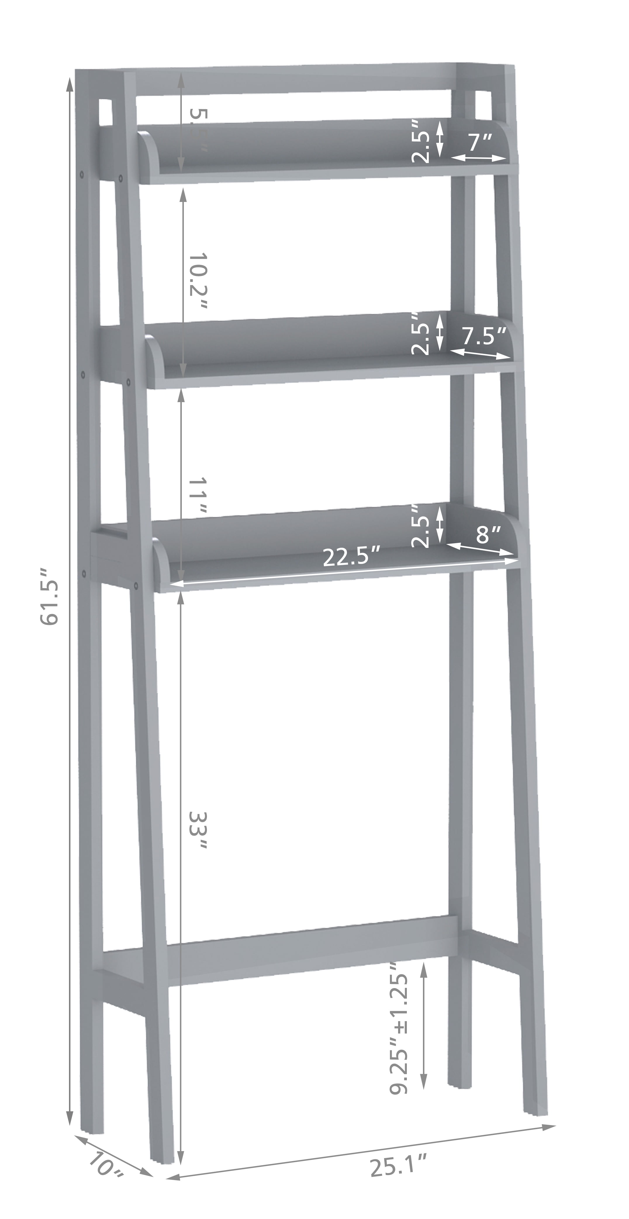 STAROUS 3-Shelf Bathroom Organizer Over The Toilet, Bathroom Spacesaver (Gray)