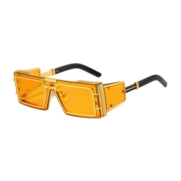 Gafas de sol cuadradas para hombre y mujer, diseño retro, para conducir, regalos y pesca. Naranja