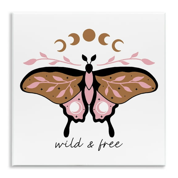 Stupell Industries Wild & Free Moth Animals Painting Unframed Art Print Wall Art, 12 x 12