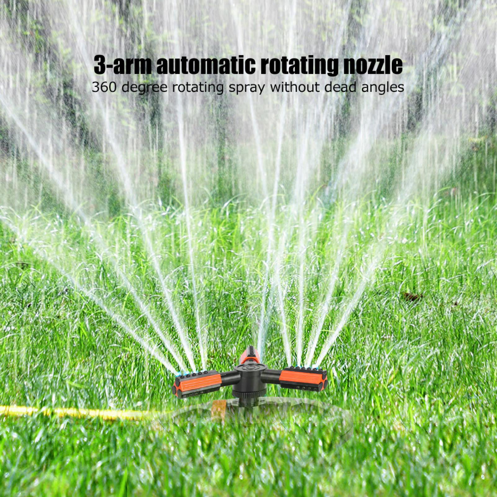 Details about   Auto 360 Rotating Garden Lawn Water Sprinklers Sprayer Irrigation 3-Arms System 