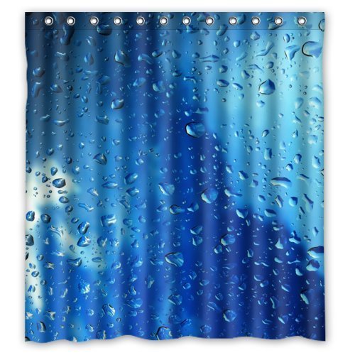 XDDJA Night Raindrop Pattern Design Shower Curtain Waterproof Polyester Fabric Shower Curtain Size 66x72 inches