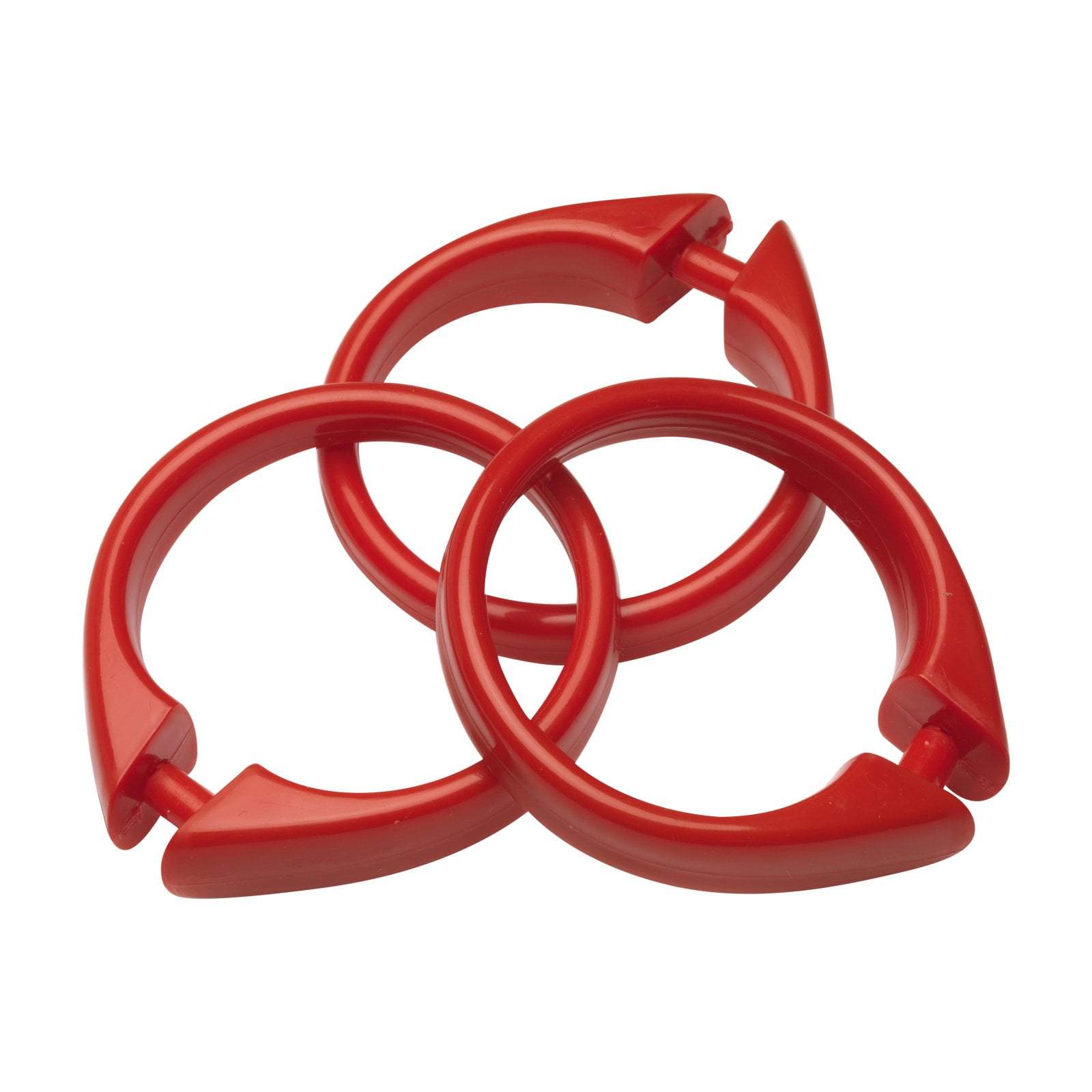 "Snap" Plastic Shower Curtain Hooks in Red