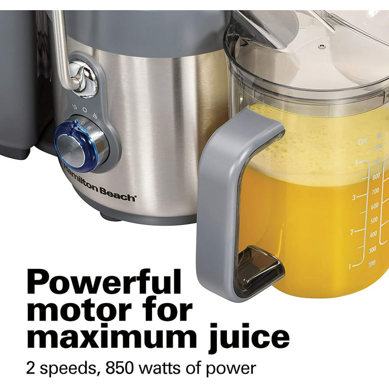 Hamilton Beach Juicer Machine, Big Mouth Large 3” Feed Chute for Whole  Fruits and Vegetables, 800W Motor, Silver