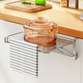 thumbnail image 3 of Stainless Steel Foldable Kitchen Countertop Storage Rack | Hanging Cabinet Door Organizer | Space Saving Counter Extension Board | 1-Pack, 3 of 5