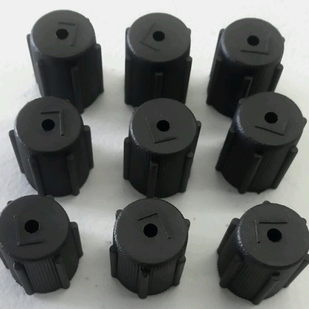 UStyle 10PCS Black AC Charging Port Service Caps R134a 13mm & 16mm High Low Automotive Air Conditioning Accessories 