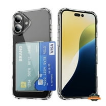 Xpression Phone Case For Apple iPhone 17 Acrylic TPU Clear Case Hold 2 Credit Card Slots, Slim Protective Wallet Cover Silicone Hybrid Cover, Clear