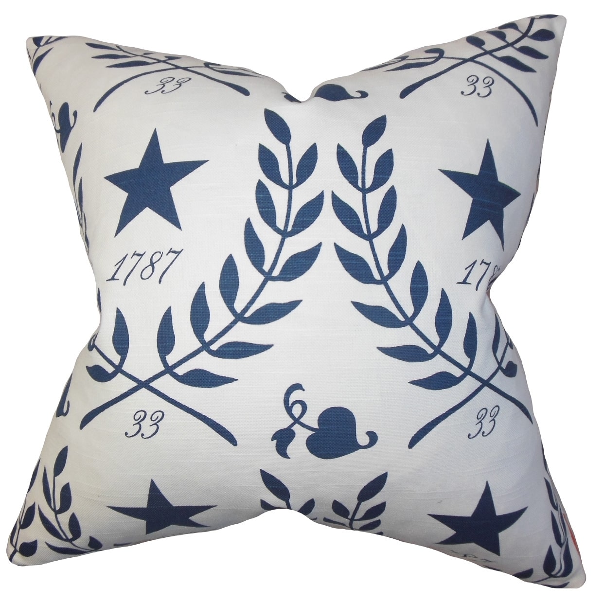 The Pillow Collection Berit Navy Blue Feather Filled 18