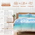 thumbnail image 6 of King 4 Piece Bedding Set Summer Beach Blue Ocean Sky Soft Breathable Duvet Cover and Pillowcase, Holiday Seaside Vacation Duvet Cover Set Bed Sheets for Bedroom Dormitory Guest Room, 6 of 9
